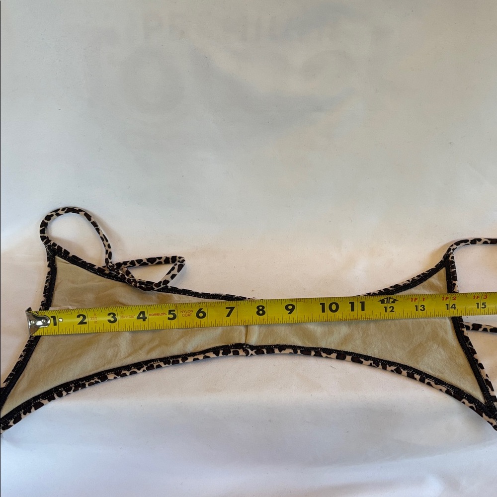 VINTAGE 1980’s SEXY LEOPARD PRINT BRAZILIAN STYLE STRING TIE THONG BIKINI SET- M - Picture 10 of 13